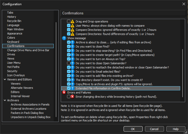 Extended Confirm Delete dialog with selected filenames